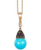 Le Vian Turquoise (6-3/8 Ct. T.w.) And Diamond (1/3 Ct. T.w.) Pendant Necklace In 14k Gold