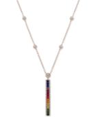 Effy Multi Sapphire (2 1/5 Ct.t.w.) And Diamond (1/2 Ct.t.w.) Pendant In 14k Rose Gold