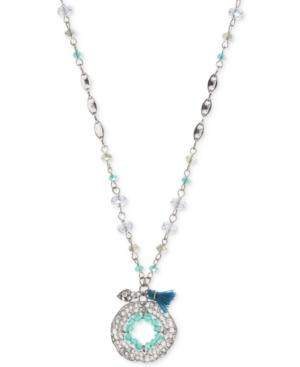 Lonna & Lilly Silver-tone Beaded Wreath Pendant Necklace