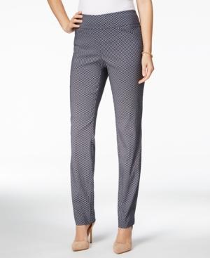 Charter Club Petite Cambridge Geo-print Slim-leg Pants, Only At Macy's