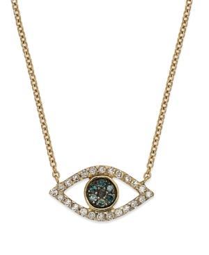 Yellora Necklace, Yellora White Diamond (1/10 Ct. T.w.) And Multicolor Diamond Accent Evil Eye Pendant