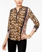 Style & Co Split-neck Top, Created For Macy's