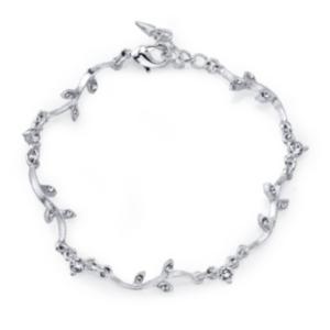 2028 Silver-tone Crystal Vine Bracelet 7 Adjustable