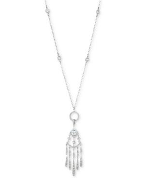 Carolee Silver-tone Cubic Zirconia Convertible Pendant Necklace