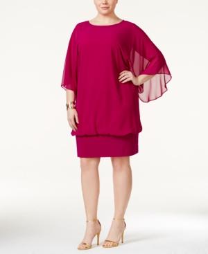 Msk Plus Size Chiffon-overlay Sheath Dress