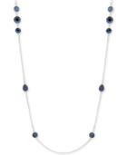 Nine West Silver-tone Blue Stone Strand Necklace