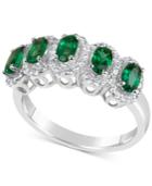 Sapphire (1-5/8 Ct. T.w.) & Diamond (1/3 Ct. T.w.) Ring In 14k White Gold (also Available In Emerald & Ruby)