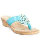 Tuscany By Easy Street Rossano Thong Wedge Sandals Women's Shoes
