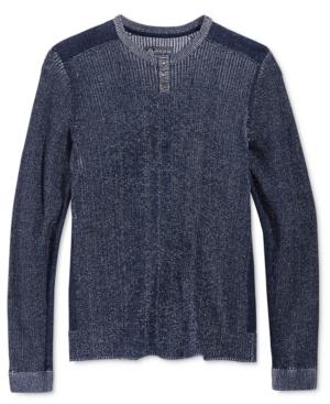 American Rag Men's Plaited Pieced Henley Sweater, Only At Macy's