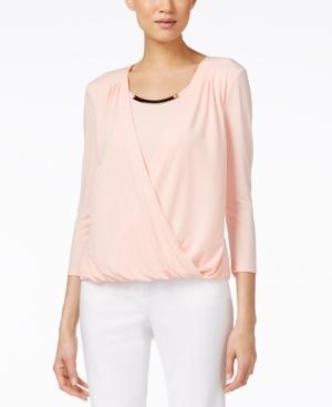 Calvin Klein Embellished Faux-wrap Top