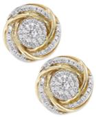 Wrapped In Love 14k Gold Diamond Knot Stud Earrings (1/2 Ct. T.w.), Created For Macy's