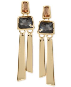 Robert Lee Morris Soho Gold-tone Multi-stone Dangle Drop Earrings