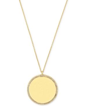 Vince Camuto Gold-tone Round Crystal Glass Pendant Necklace