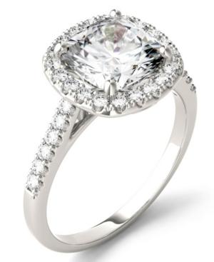 Moissanite Cushion Halo Ring (2-7/8 Ct. Tw.) In 14k White Gold