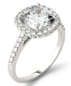 Moissanite Cushion Halo Ring (2-7/8 Ct. Tw.) In 14k White Gold