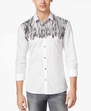 Boss Hugo Boss Feather-print Button-front Shirt