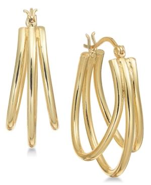 Essential Silver Plated Triple Oval Hoop Earrings