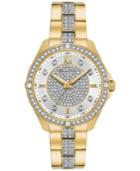 Bulova Women's Gold-tone Stainless Steel & Crystal Bracelet Watch 35mm