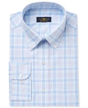 Club Room Men's Classic/regular Fit Wrinkle Resistant Plaid Dress Shirt, Only At Macy's