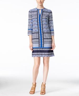 Vince Camuto Printed Keyhole Shift Dress