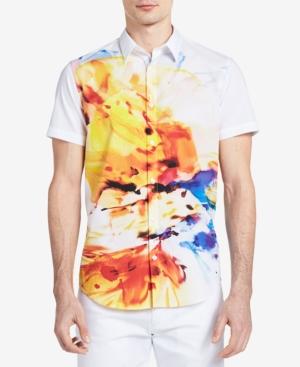 Calvin Klein Men's Exploded Floral-print Classic-fit Cotton Shirt