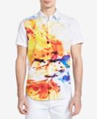 Calvin Klein Men's Exploded Floral-print Classic-fit Cotton Shirt