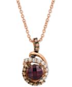 Le Vian Rhodolite (1-1/10 Ct. T.w.) & Diamond (1/3 Ct. T.w.) 18 Pendant Necklace In 14k Rose Gold