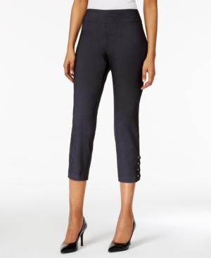 Jm Collection Petite Laced-hem Capri Pants, Only At Macy's