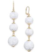 I.n.c. Gold-tone Beaded Ball Triple Drop Earrings, Created For Macy's