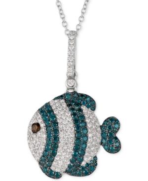 Le Vian Exotics Diamond Fish Pendant Necklace (7/8 Ct. T.w.) In 14k White Gold