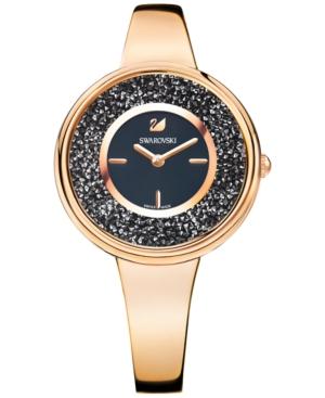 Swarovski Women's Swiss Crystalline Pure Rose Gold-tone Stainless Steel Bangle Bracelet Watch 34mm