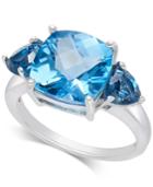 Blue Topaz Statement Ring (4-9/10 Ct. T.w.) In Sterling Silver