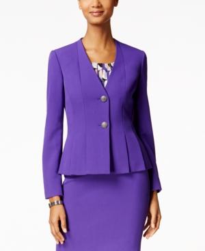 Kasper Crepe Two-button Pleated-hem Blazer