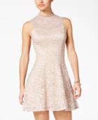 Teeze Me Juniors' Glitter Lace Ruffle Dress