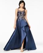 Say Yes To The Prom Juniors' Sequined Illusion High-low Gown, A Macy's Exclusive Style