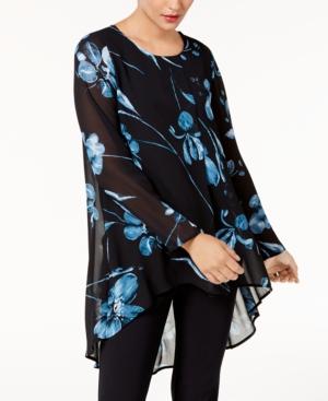 Alfani Printed Chiffon High-low Tunic, Created For Macy's