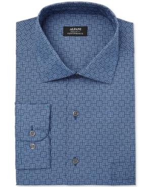Alfani Men's Classic/regular Fit Performance Print Dress Shirt, Created For Macy's