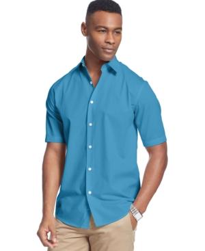 John Ashford Big And Tall Short Sleeve Shadow Striped Shirt