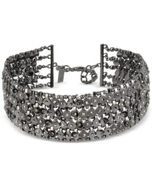 Inc International Concepts Hematite-tone Circle Link Chain Choker Necklace, Only At Macy's