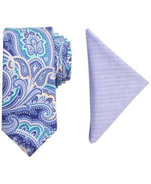 Tallia Men's King Paisley Slim Tie & Pocket Square Set