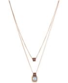 Le Vian Chocolatier Opal (1-5/8 Ct. T.w.), Diamond (3/8 Ct. T.w.) And Pink Sapphire Accent Layer Pendant Necklace In 14k Rose Gold