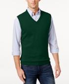 Club Room Men's Big And Tall Cashmere Solid Sweater Vest
