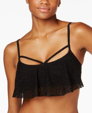 Hula Honey Crochet Flounce Bralette Bikini Top Women's Swimsuit
