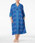 Charter Club Plus Size Contrast-banded Caftan, Only At Macy's