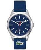 Lacoste Men's Auckland Blue Nylon Canvas Strap Watch 44mm 2010779