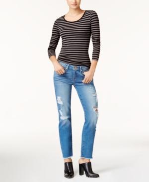 True Religion Cotton Ripped Straight-leg Jeans