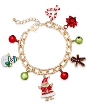 Gold-tone Holiday Charm Bracelet, Created For Macy's