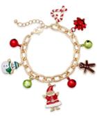 Gold-tone Holiday Charm Bracelet, Created For Macy's