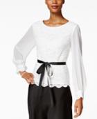 Alex Evenings Lace Illusion-sleeve Blouse