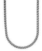 Men's Black Ion Plated Stainless Steel Necklace, 24" 6mm Link Chain
